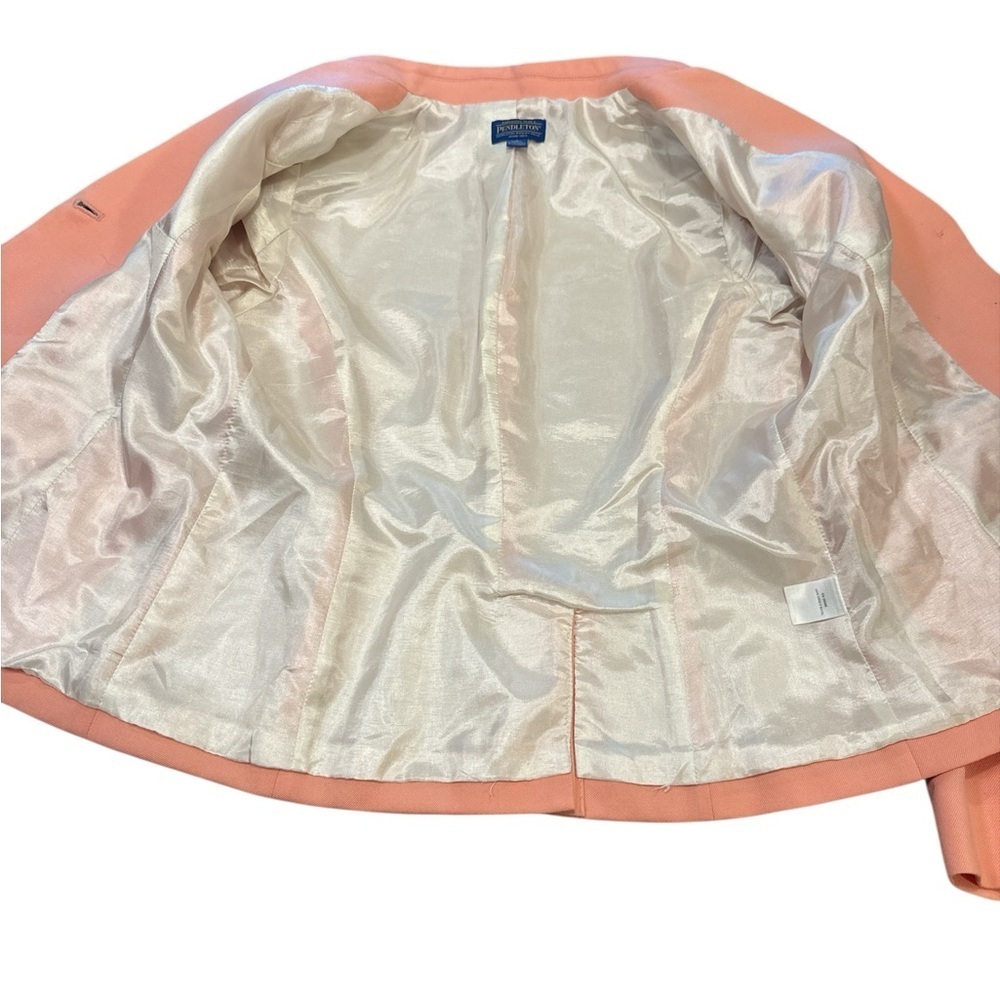 Pendleton Blazer Size 8 Petite Pink Notched Lapel Two Button Front Closure Lined - Picture 6 of 13